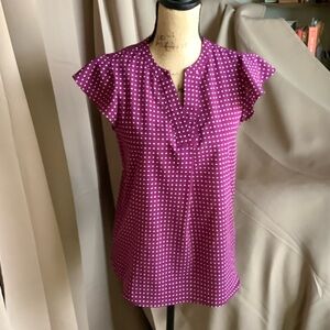 J. Crew Purple Polka Dot Blouse